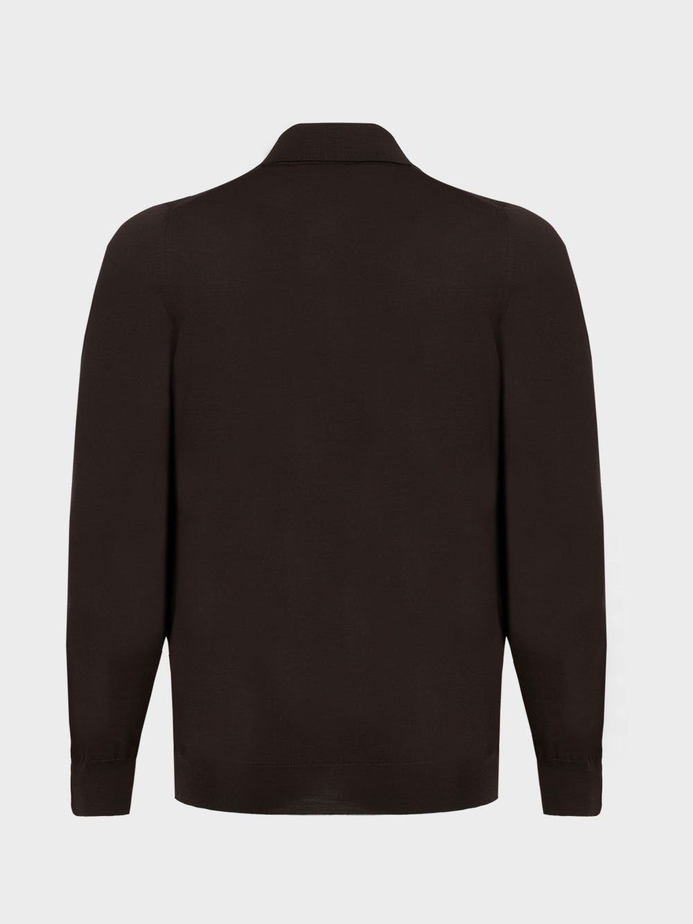 Long-sleeved polo shirt in wool knit