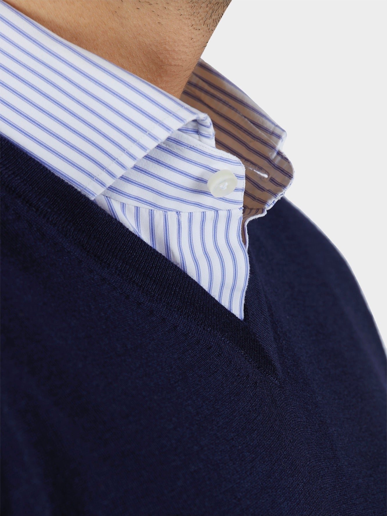 Long-sleeved polo shirt in wool knit