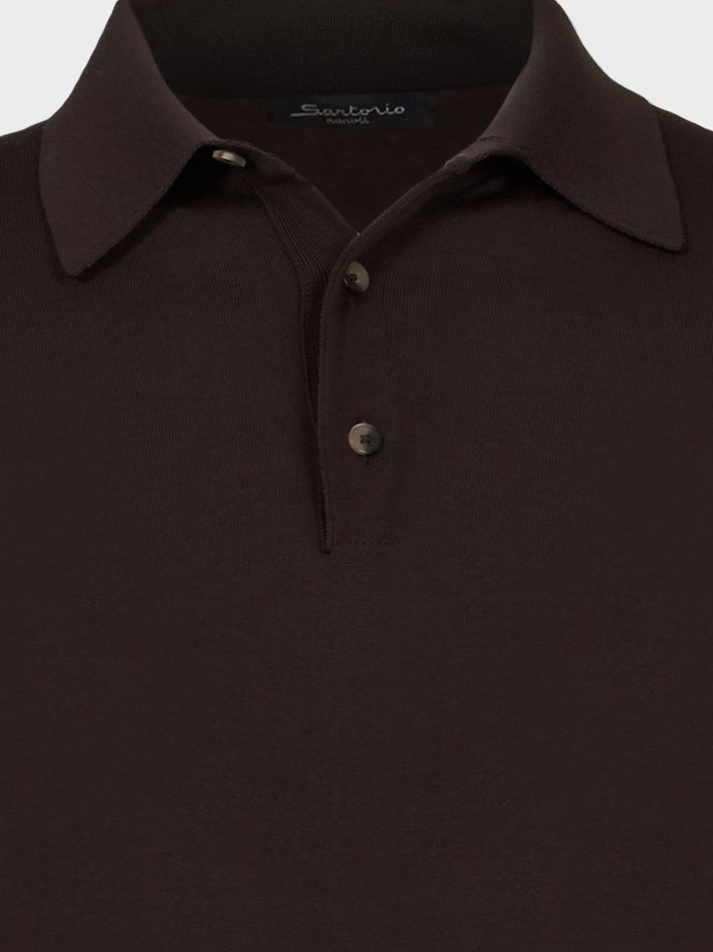 Long-sleeved polo shirt in wool knit