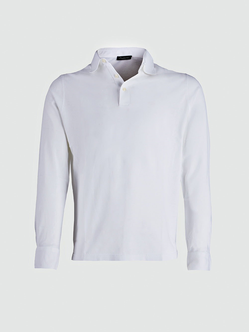 Long-sleeved polo shirt in cotton jersey