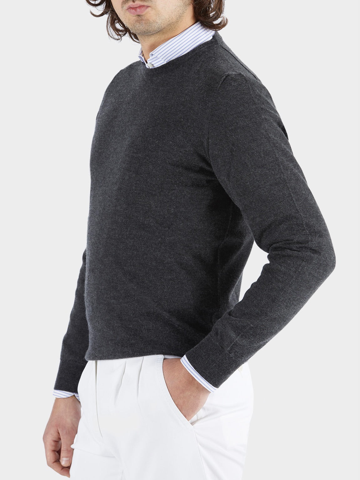 Cashmere and Silk Sweater - Round Neck