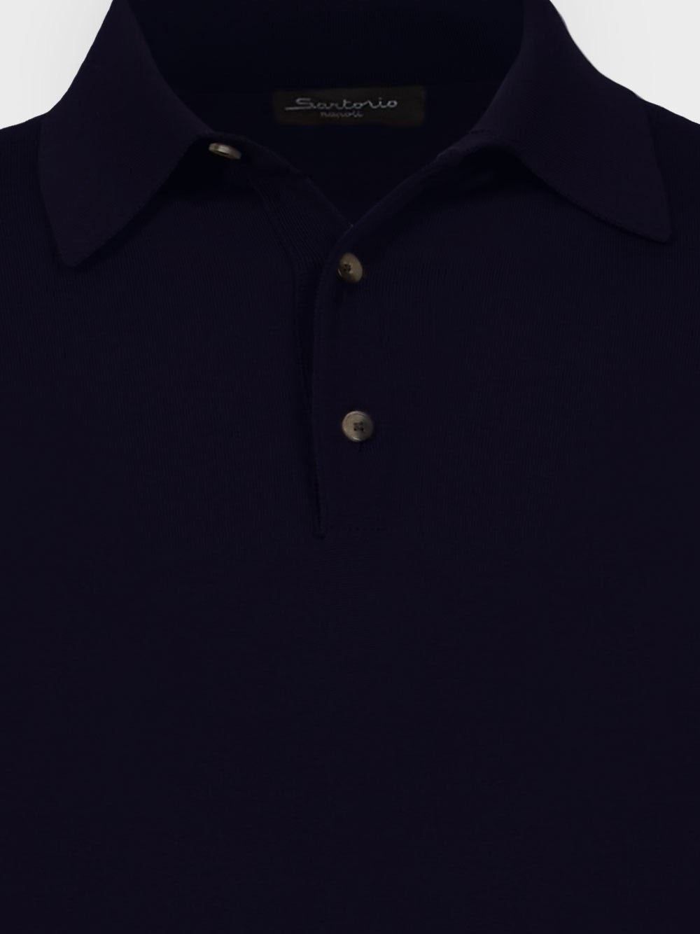 Long-sleeved polo shirt in wool knit
