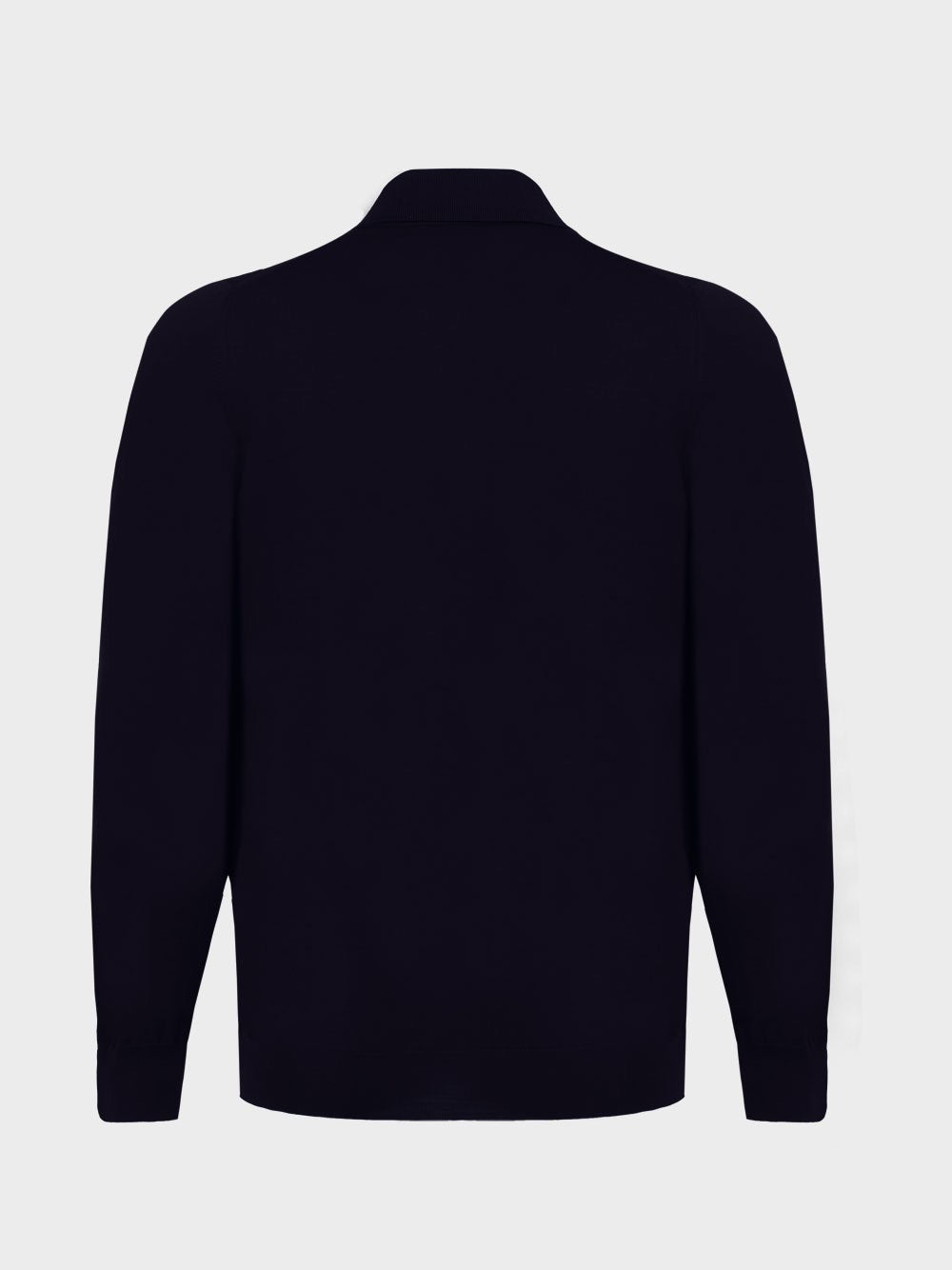 Long-sleeved polo shirt in wool knit