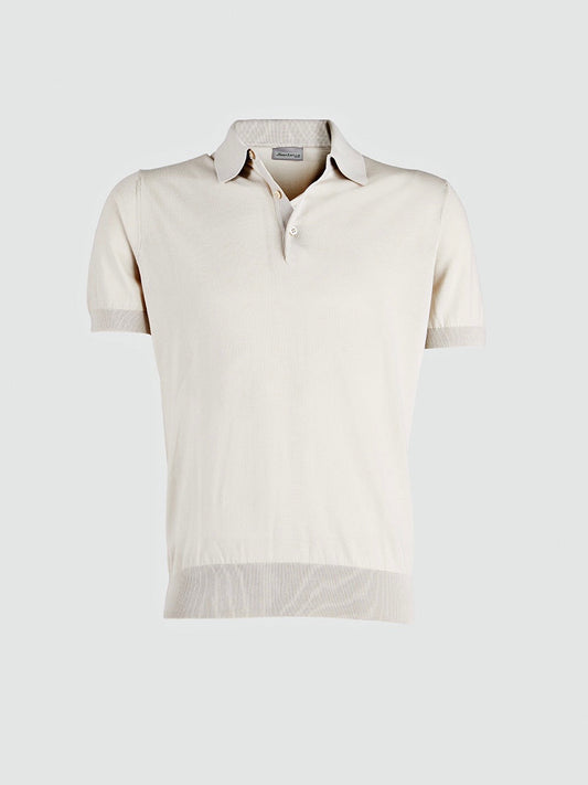 Tailored polo shirt in cotton knit
