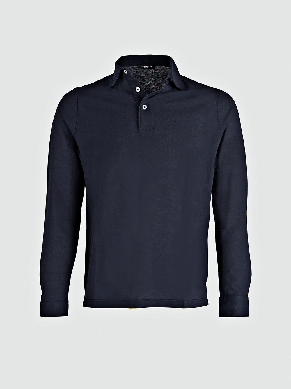 Long-sleeved polo shirt in cotton jersey