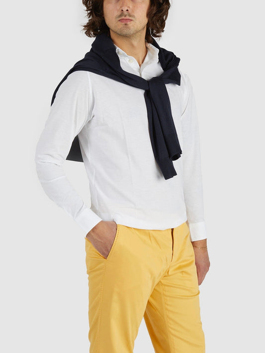 Long-sleeved polo shirt in cotton jersey
